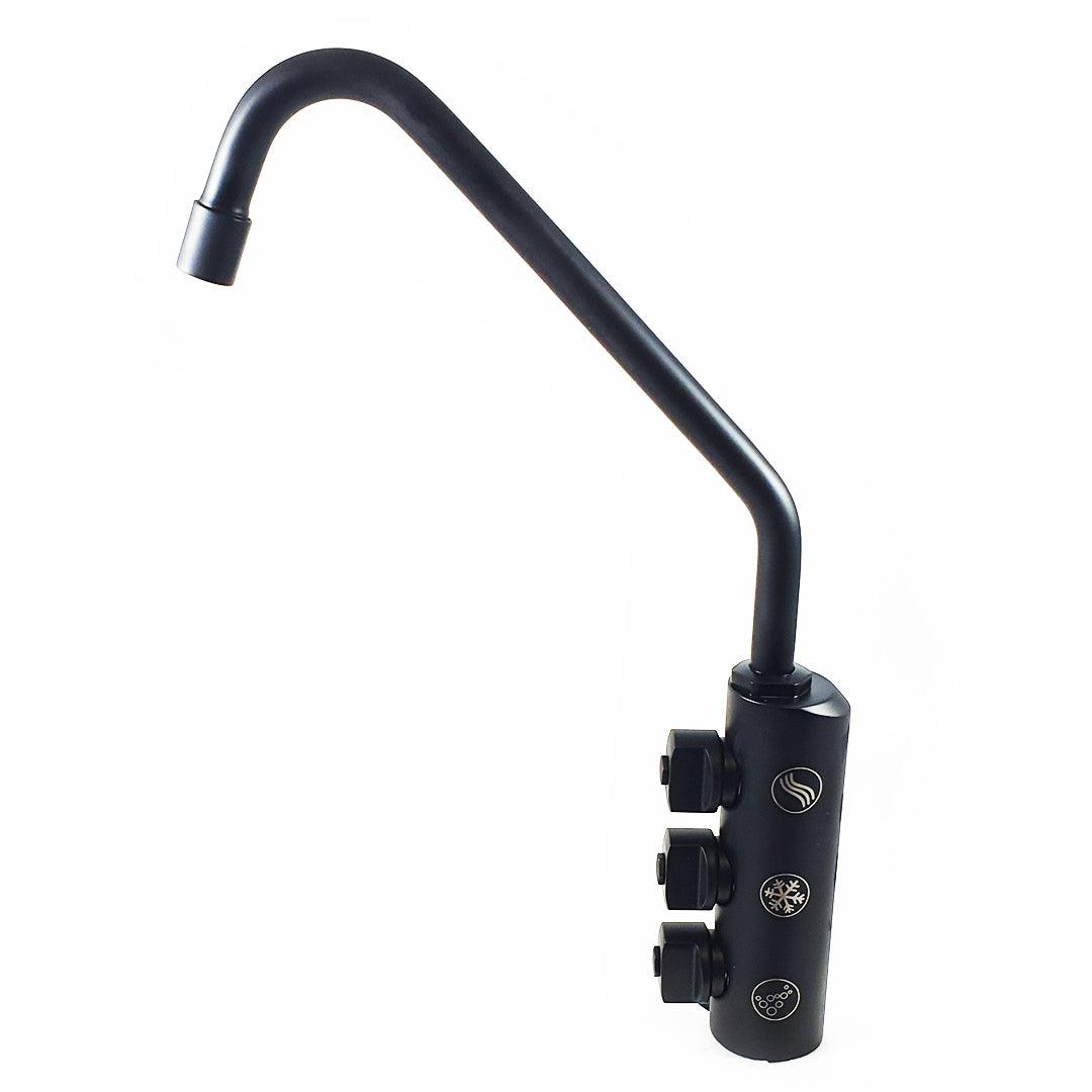 Grifo mezclador 300 de 3 vías para purificadores de 1/4" (negro mate)