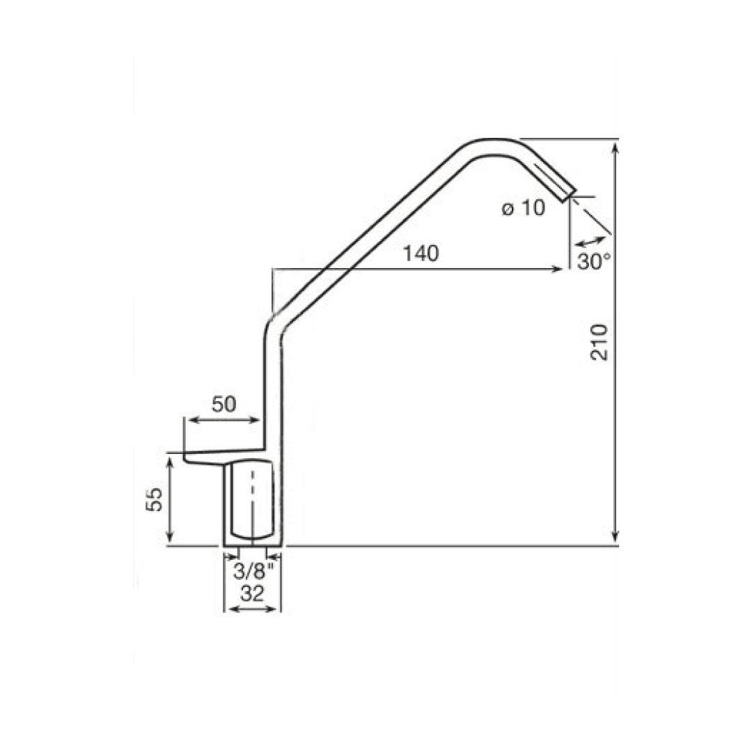 100 Rubinetto di prelievo per depuratori 1 via 1/4″ Cromato - AcquaVitale