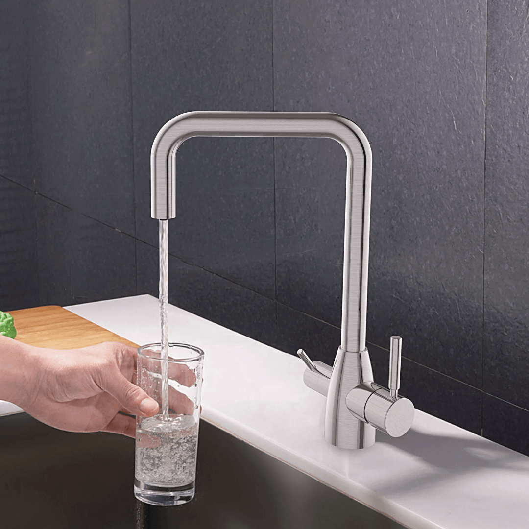 335 rubinetto mix Acciaio Inox 3 vie 3/8” Nero Opaco - AcquaVitale