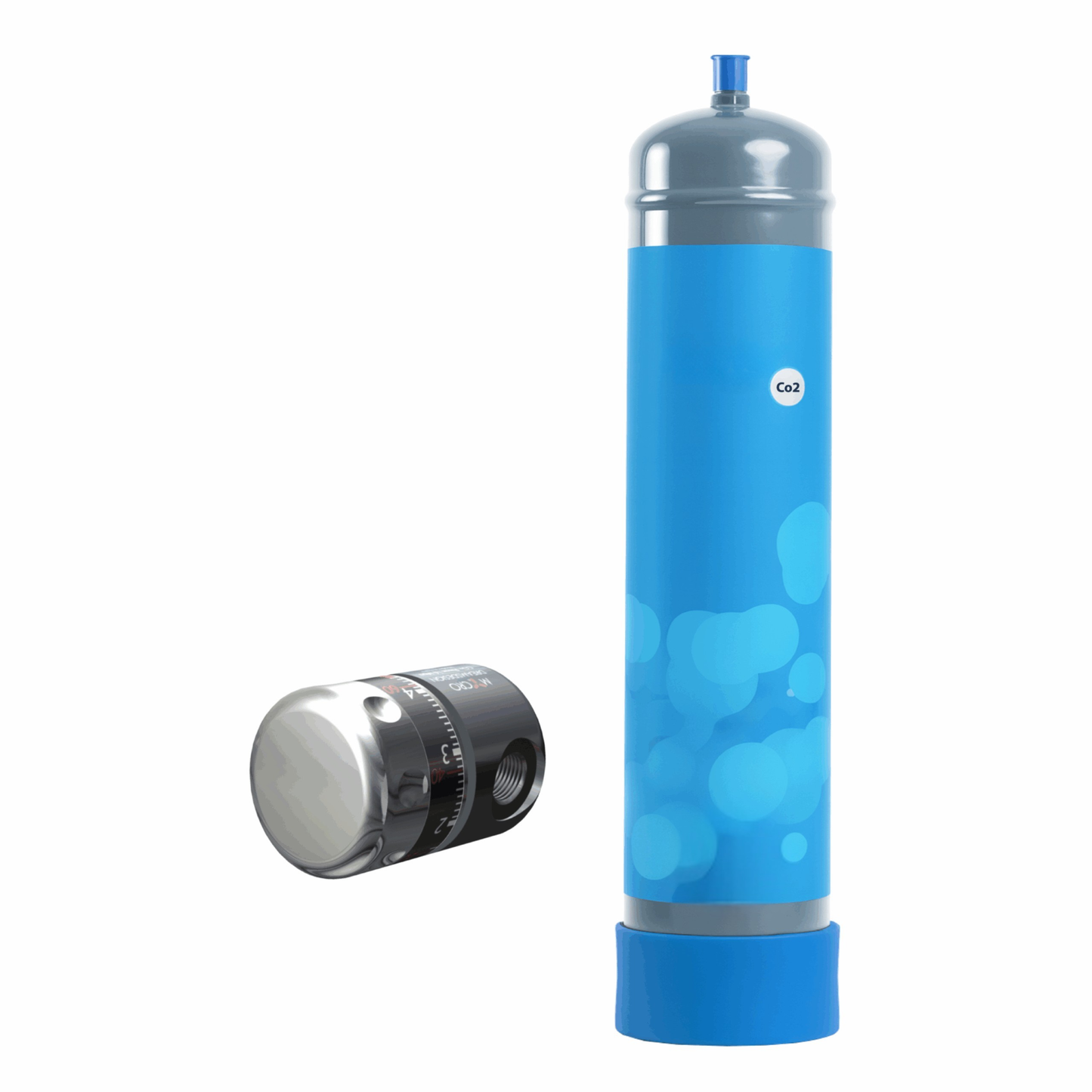 Kit gasatura – Bombola Co2 monouso per refrigeratori acqua 600gr + Riduttore di pressione