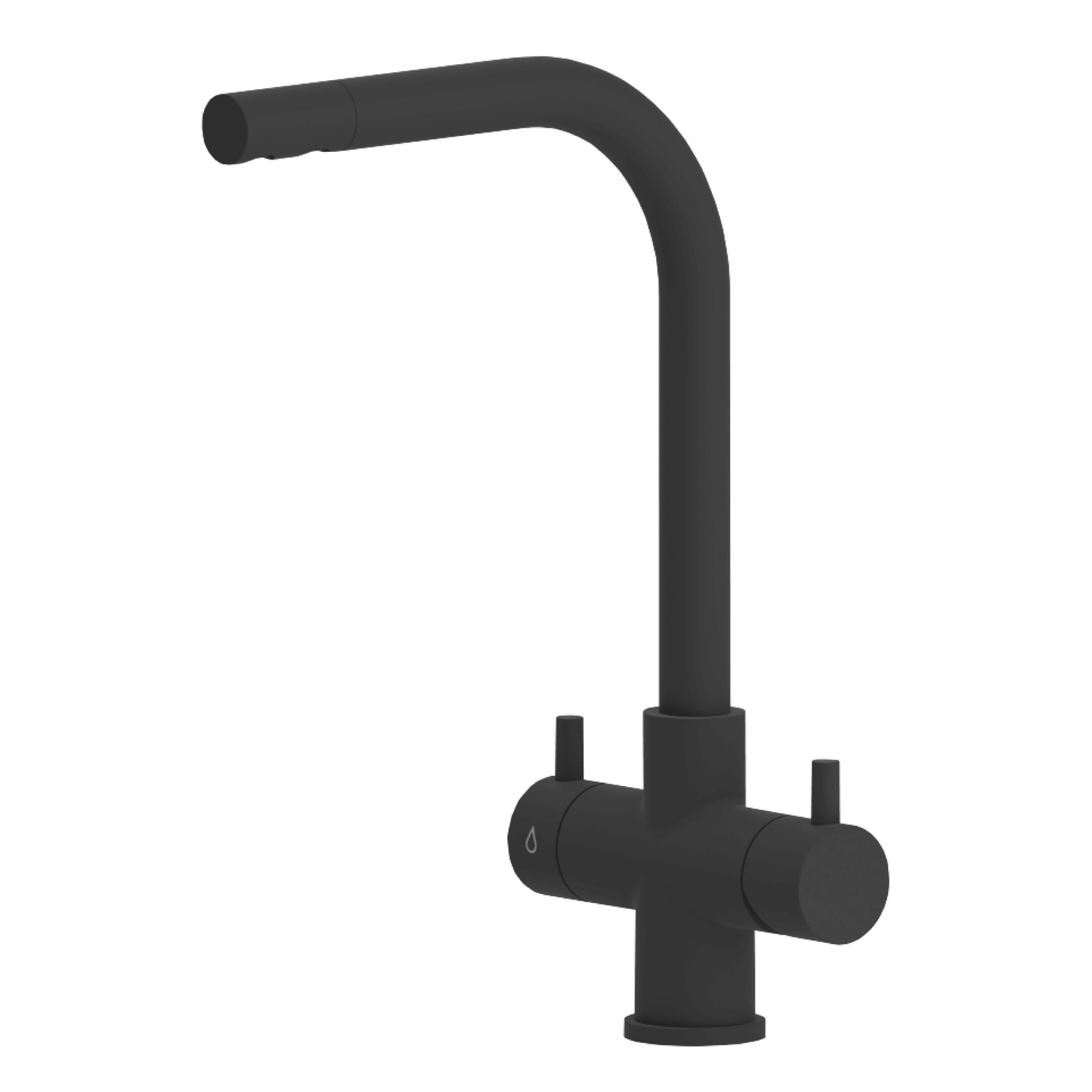 Grifo de cocina mezclador Sorrento de 5 vías y 3/8", negro mate