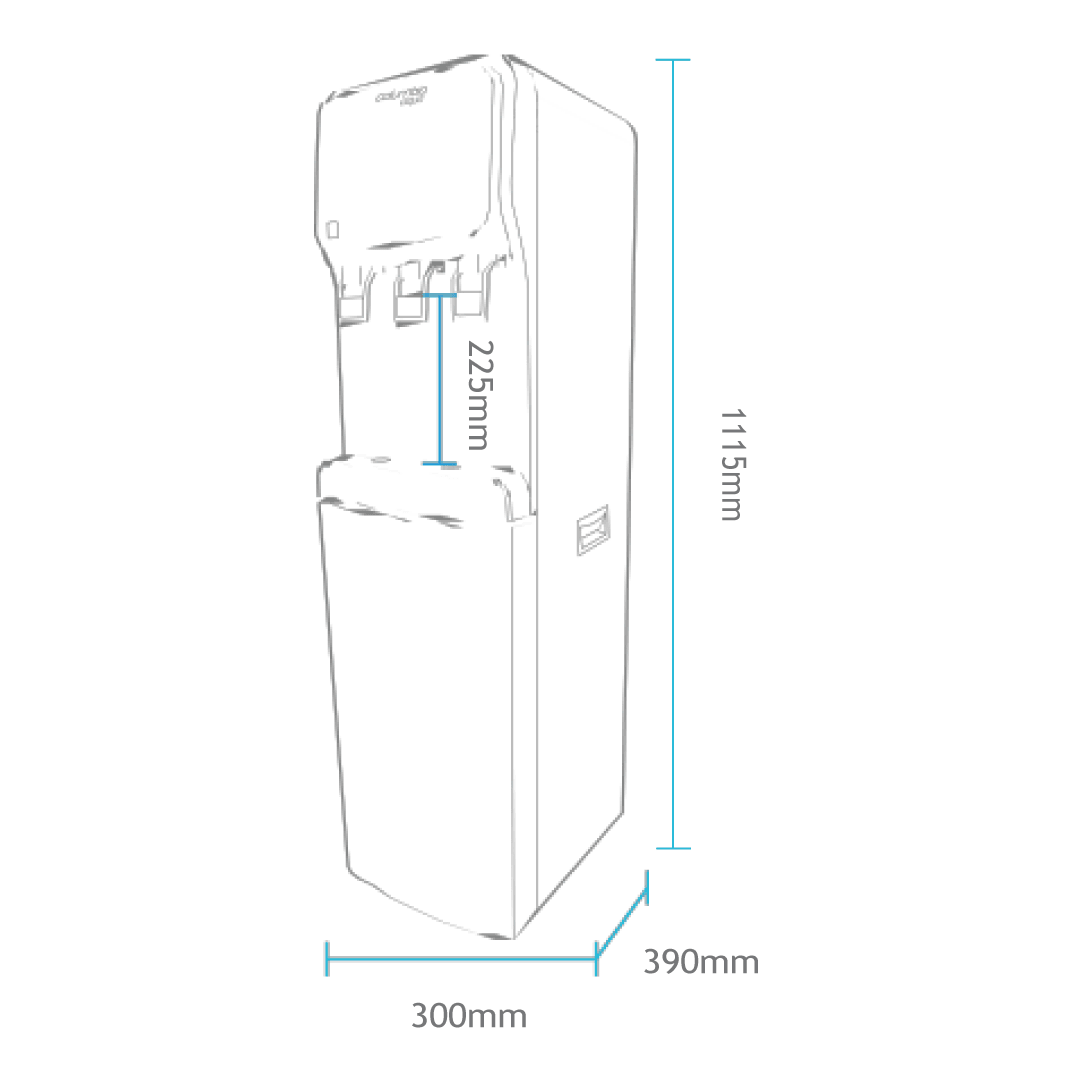 Cool Dispenser Acqua Refrigerata a Colonna con Osmosi Inversa – 3 vie acqua fredda, calda e ambiente - AcquaVitale