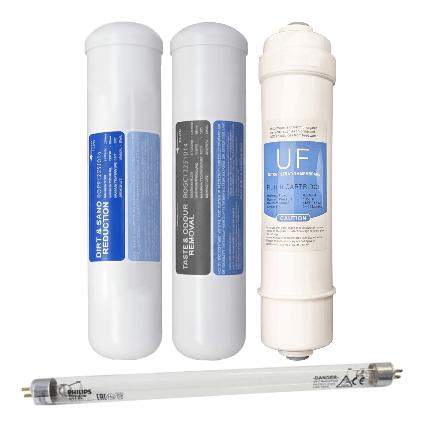 Kit manutenzione depuratore Ohio UV con filtri e lampada Philips 11W