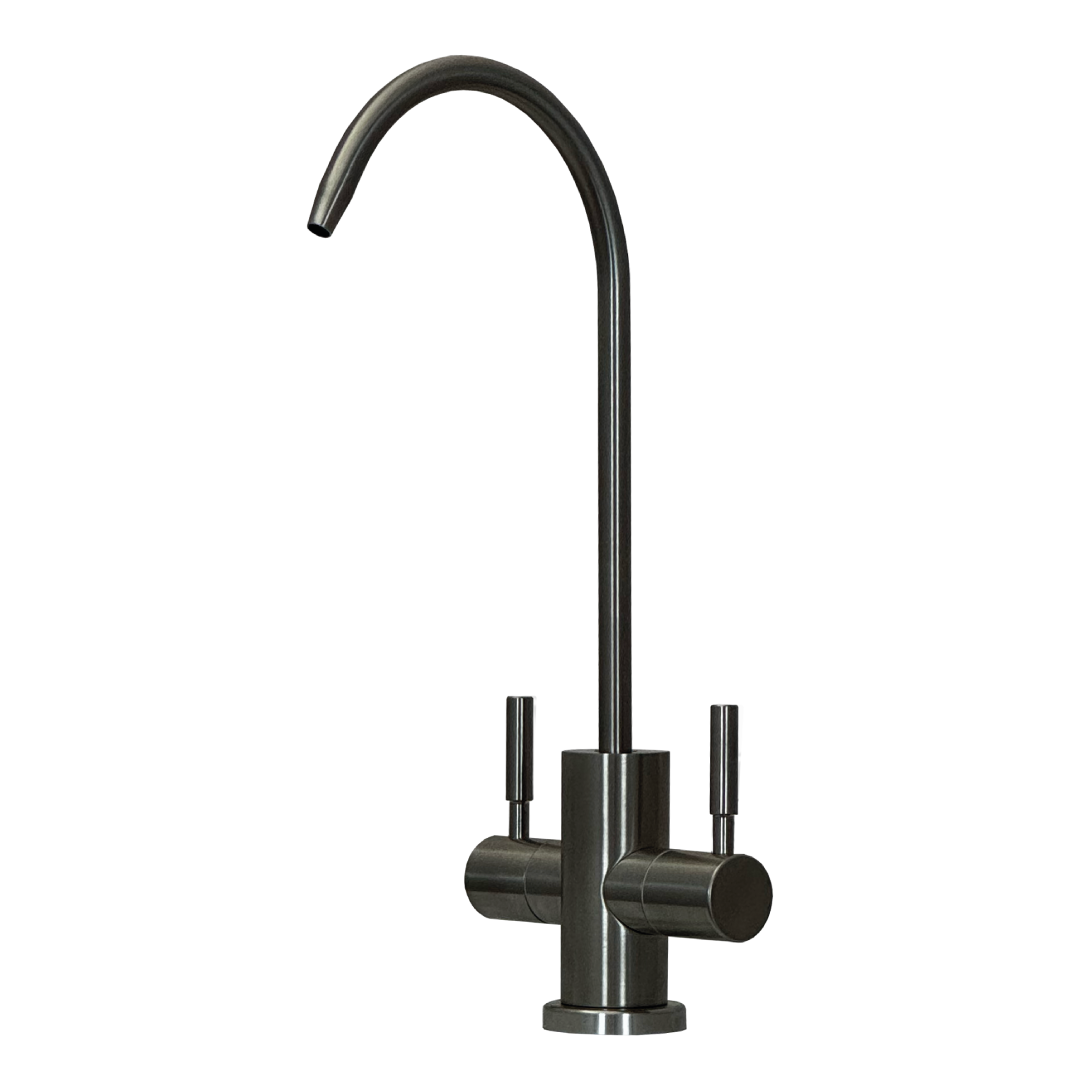 210 Grifo de 2 vías para purificadores de agua de 1/4” – Níquel cepillado con palanca mezcladora