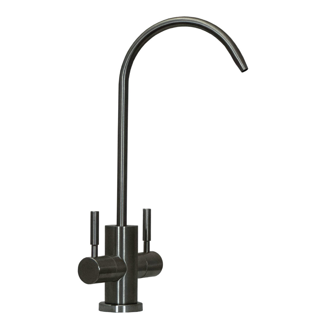 210 Grifo de 2 vías para purificadores de agua de 1/4” – Níquel cepillado con palanca mezcladora
