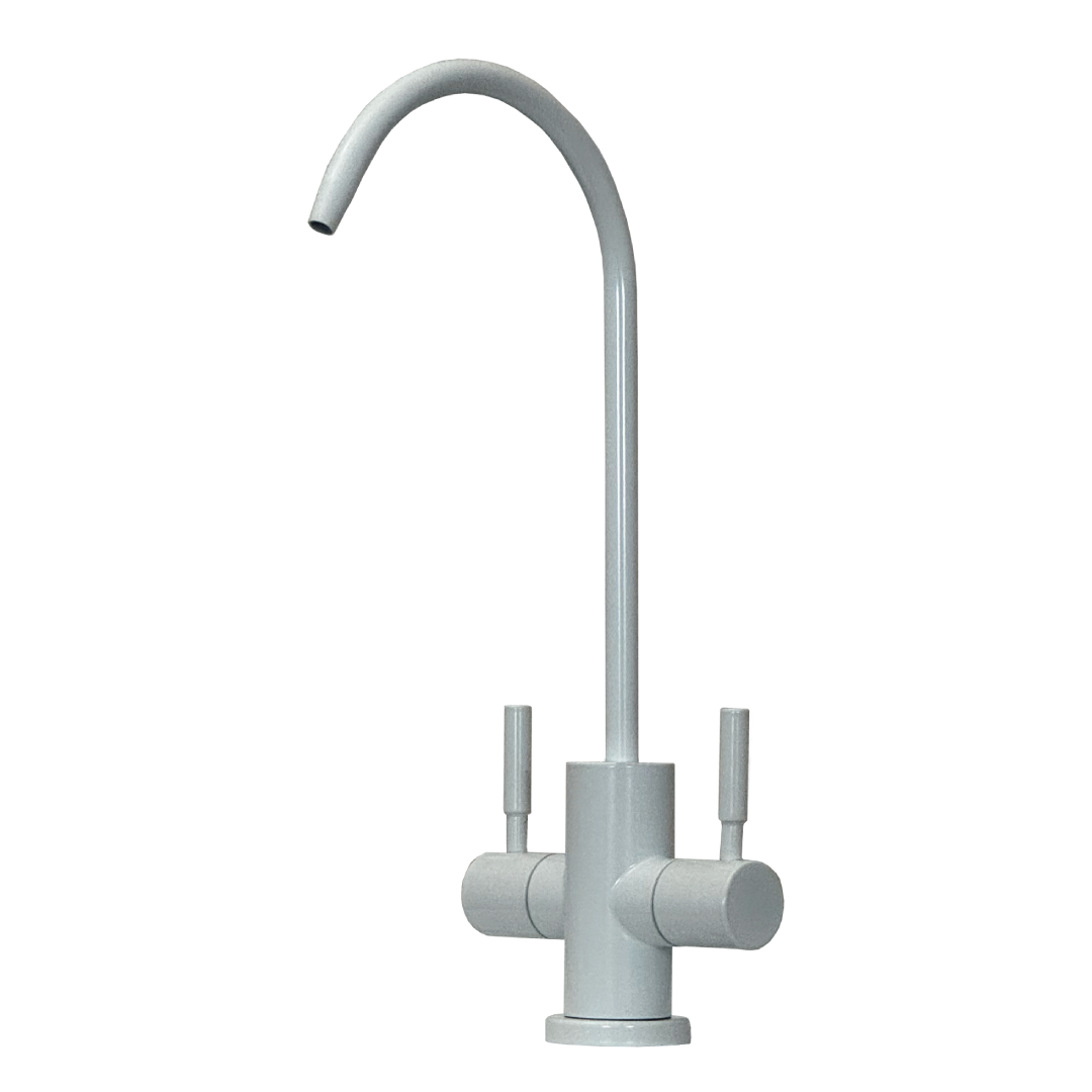 210 Grifo para purificadores de agua de 2 vías 1/4” – Blanco con palanca mezcladora