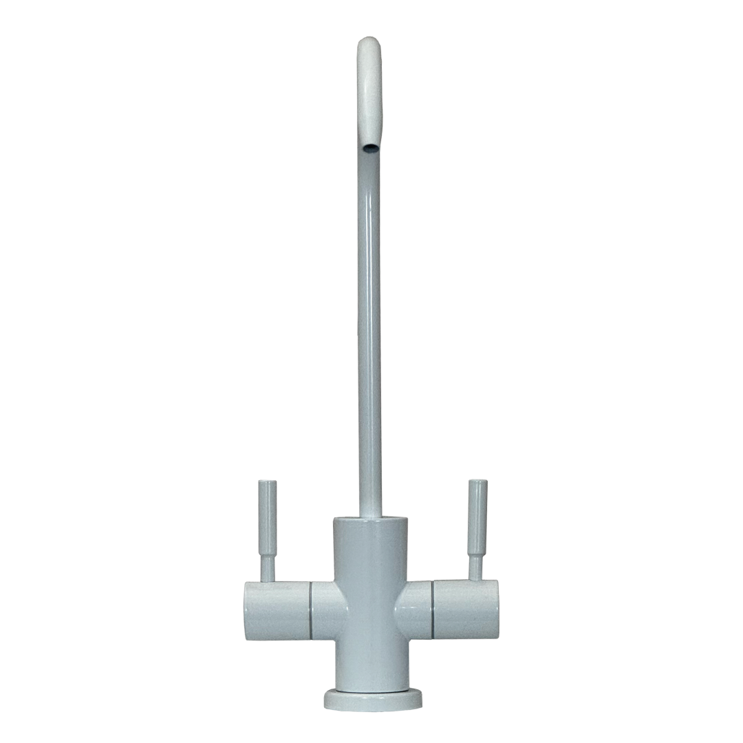 210 Grifo para purificadores de agua de 2 vías 1/4” – Blanco con palanca mezcladora