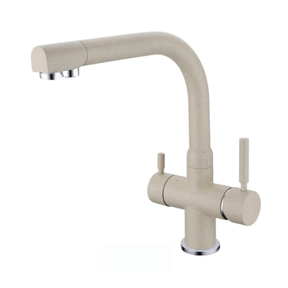 Grifo de cocina mezclador 380 de 3 vías y 3/8" negro mate