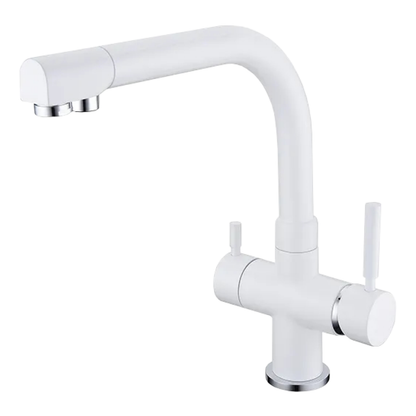 Grifo de cocina mezclador 380 de 3 vías y 3/8" negro mate
