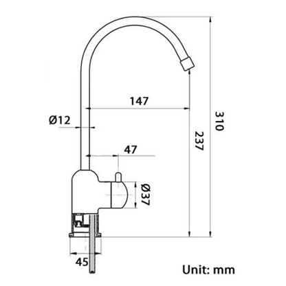 Miscelatore 330 Rubinetto di prelievo 3 vie supplementare per depuratori 1/4” Cromo