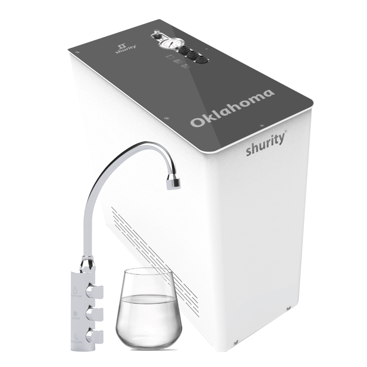 Enfriador de agua Oklahoma con ósmosis inversa directa debajo del fregadero - 3 vías, suave, carbonatada y fría