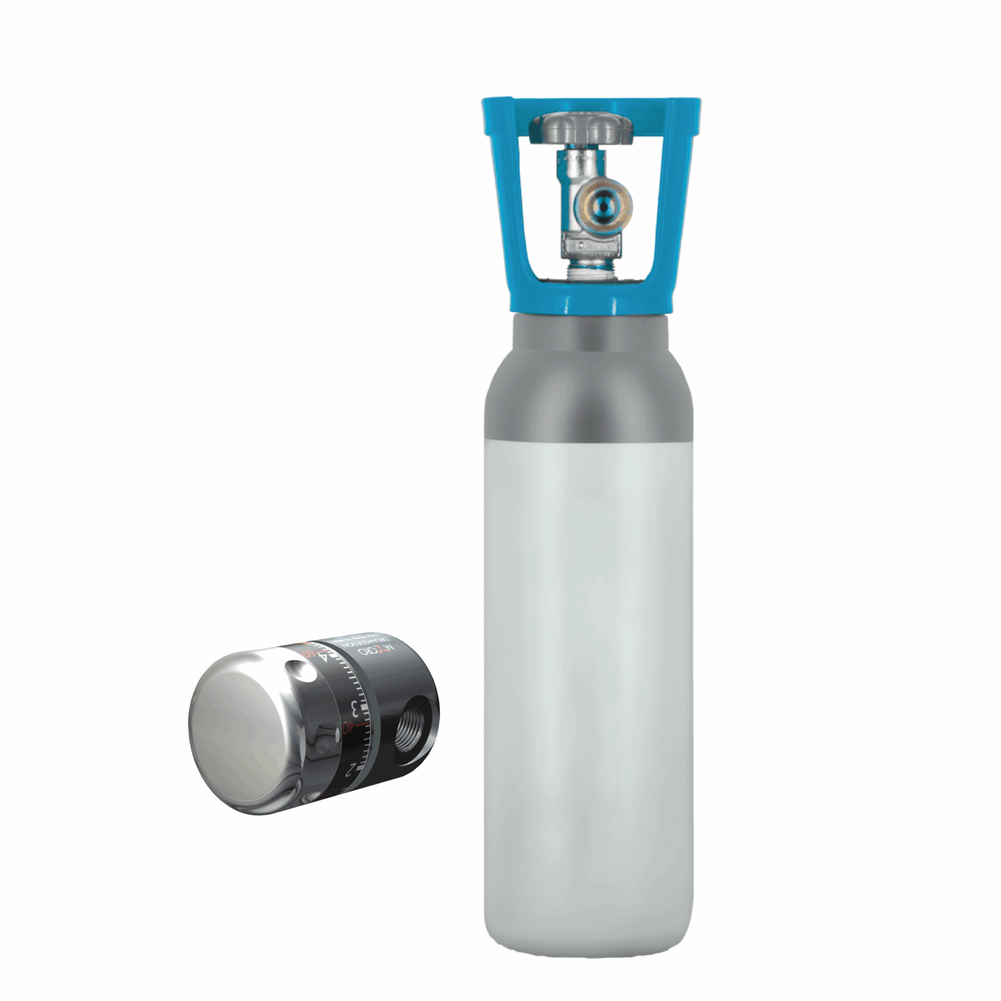 Kit gasatura – Bombola Co2 in acciaio ricaricabile 2Kg + Riduttore di pressione