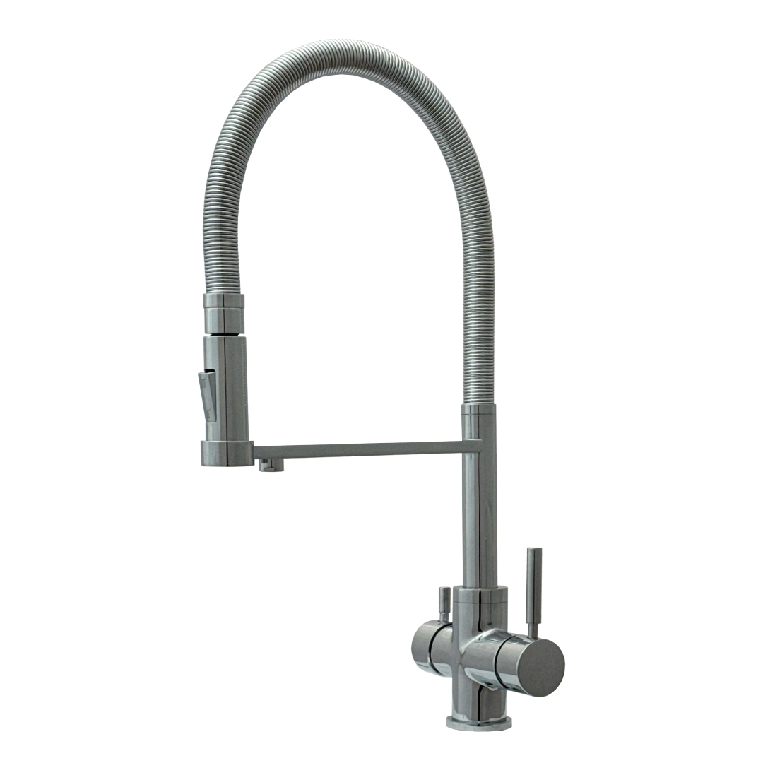 Rubinetto Cucina 4 Vie 460 con Doccetta Cromo | Installazione Universale | AcquaVitale®