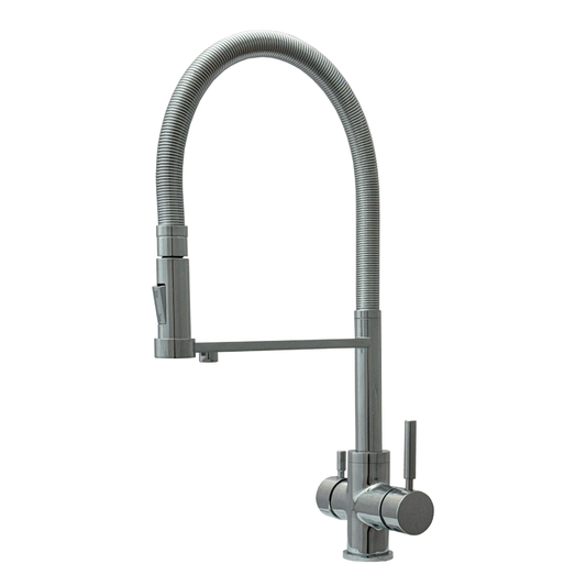 Grifo de Cocina de 4 Vías 460 con Ducha Extraíble Cromado | Instalación Universal