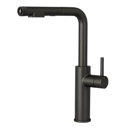 384 Rubinetto da cucina con Doccetta estraibile 3 vie Grigio Metalizzato