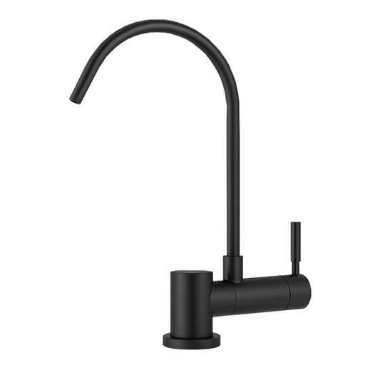 Simple Rubinetto di Prelievo 1 Via Abbattibile Sottofinestra per Depuratori d’acqua 1/4” Nero Opaco