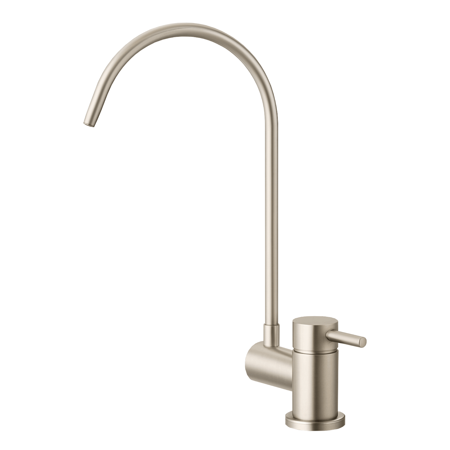 Grifo Sencillo para Purificadores de Agua de 2 Vías Abatible Bajo Ventana 1/4” – Níquel Cepillado