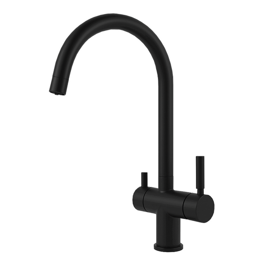 Grifo de cocina de 5 vías 512 de 3/8" en acero inoxidable negro mate