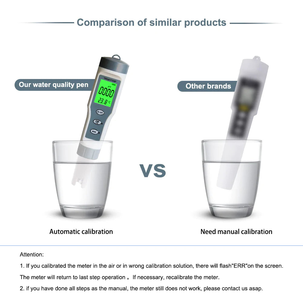 Tester 3 in 1 TDS pH Temperatura Digitale | Misura Completa Acqua