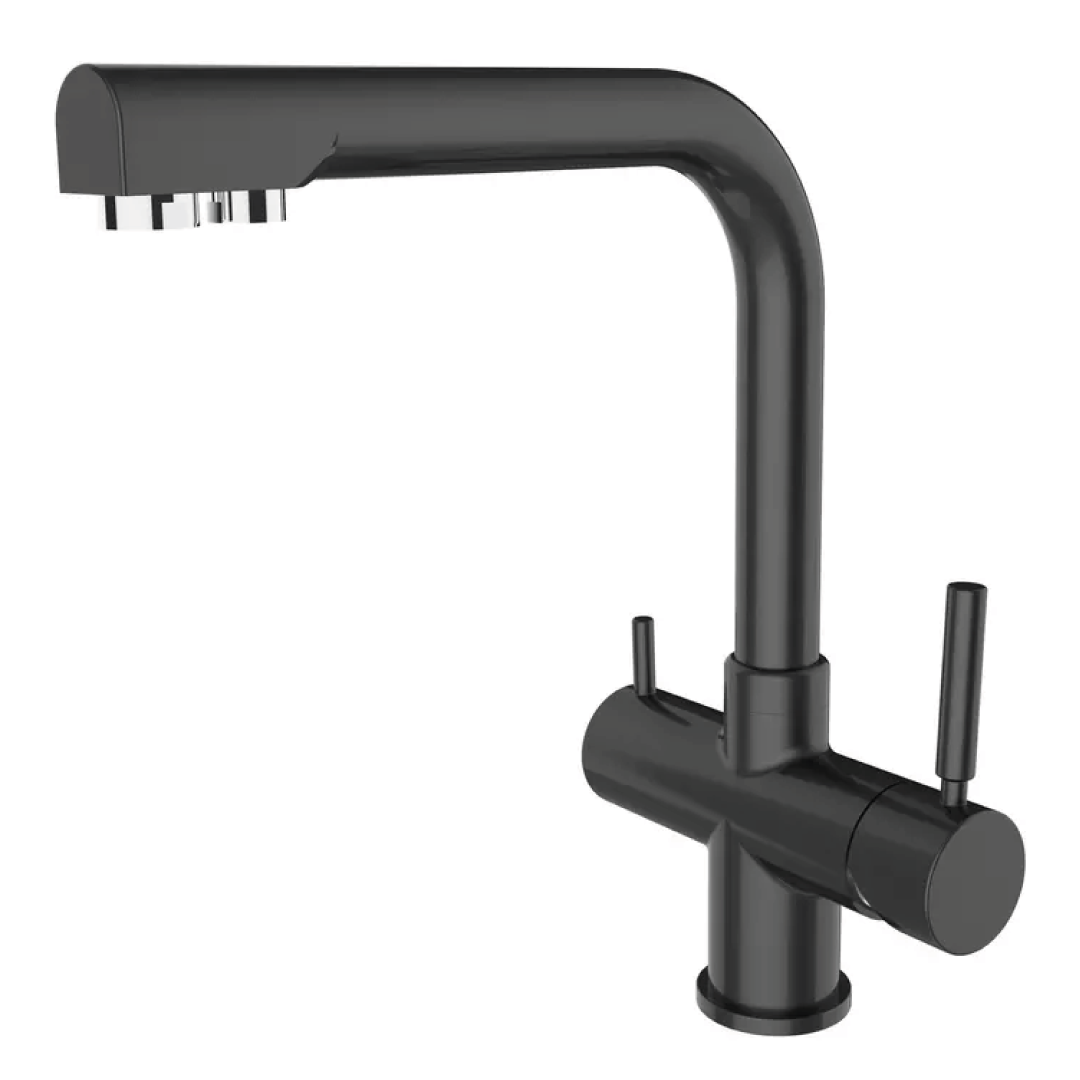 Rubinetto Cucina 4 Vie 420 Nero Opaco | Compatto Design Moderno | AcquaVitale®