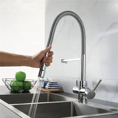 Rubinetto Cucina 4 Vie 460 con Doccetta Cromo | Installazione Universale | AcquaVitale®