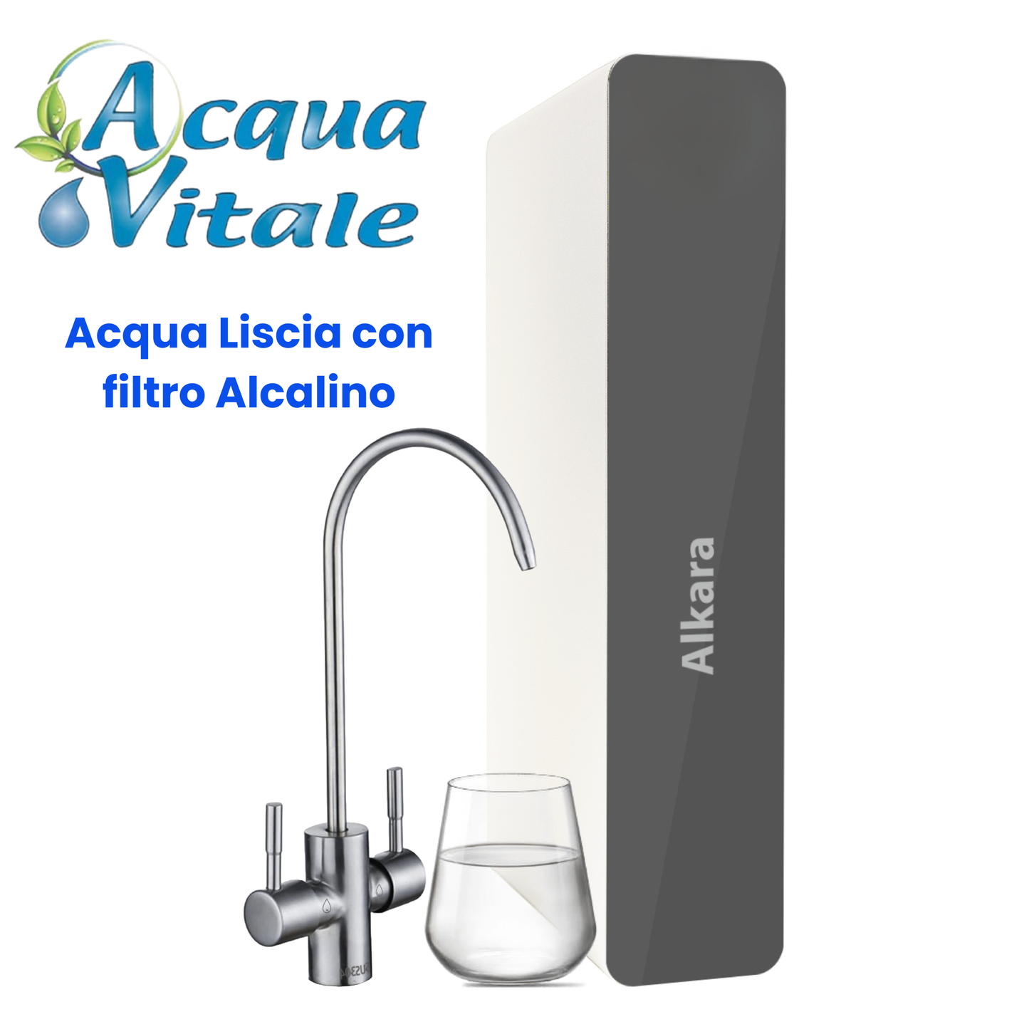 Alkara – Osmosi Inversa Ultraslim con Filtro Alcalino | 2 Vie Liscia