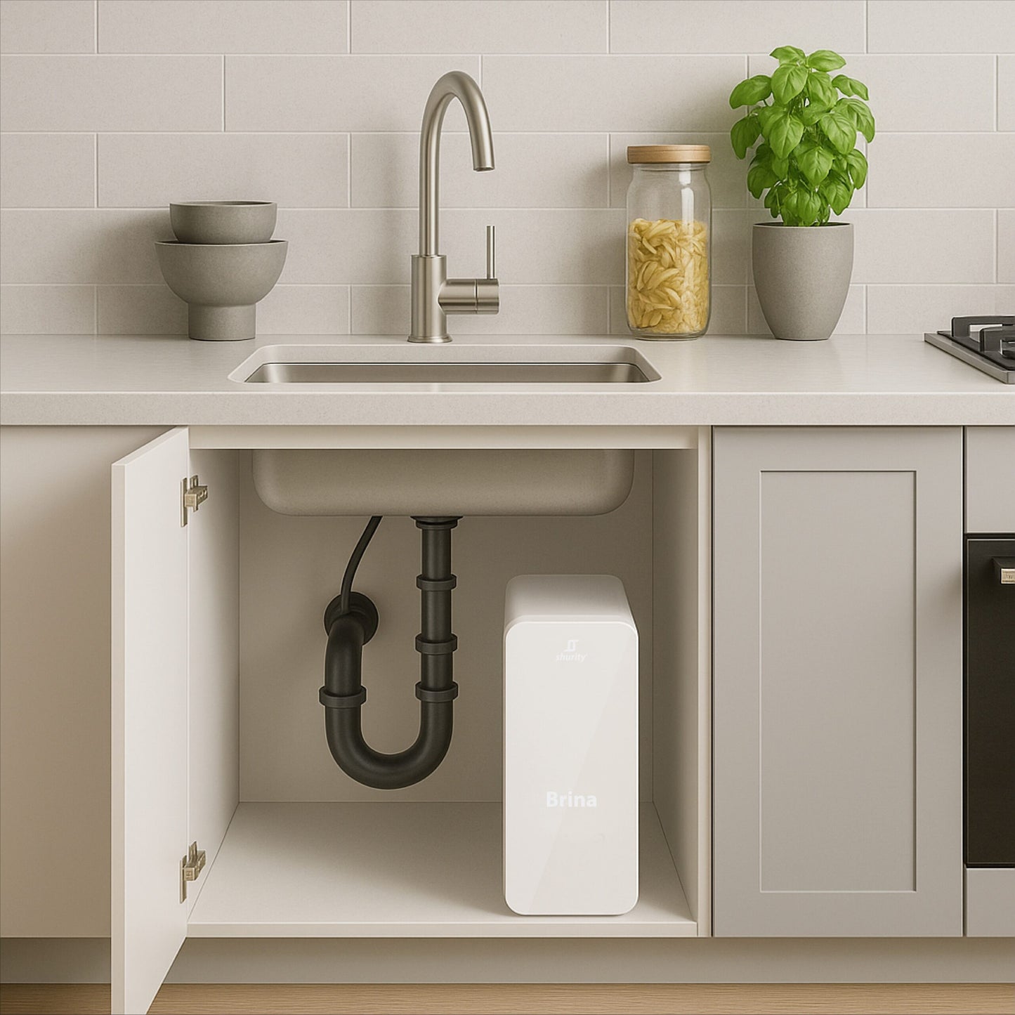 Purificador de ósmosis inversa Brina - Debajo del fregadero, unidireccional, agua sin gas, 600 GPD