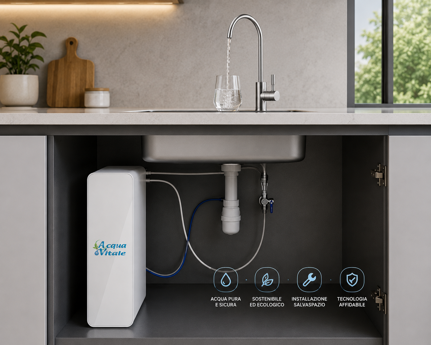 Depuratore Osmosi Inversa Diretta Osmia Elite - Sottolavello 1 Via Acqua Liscia