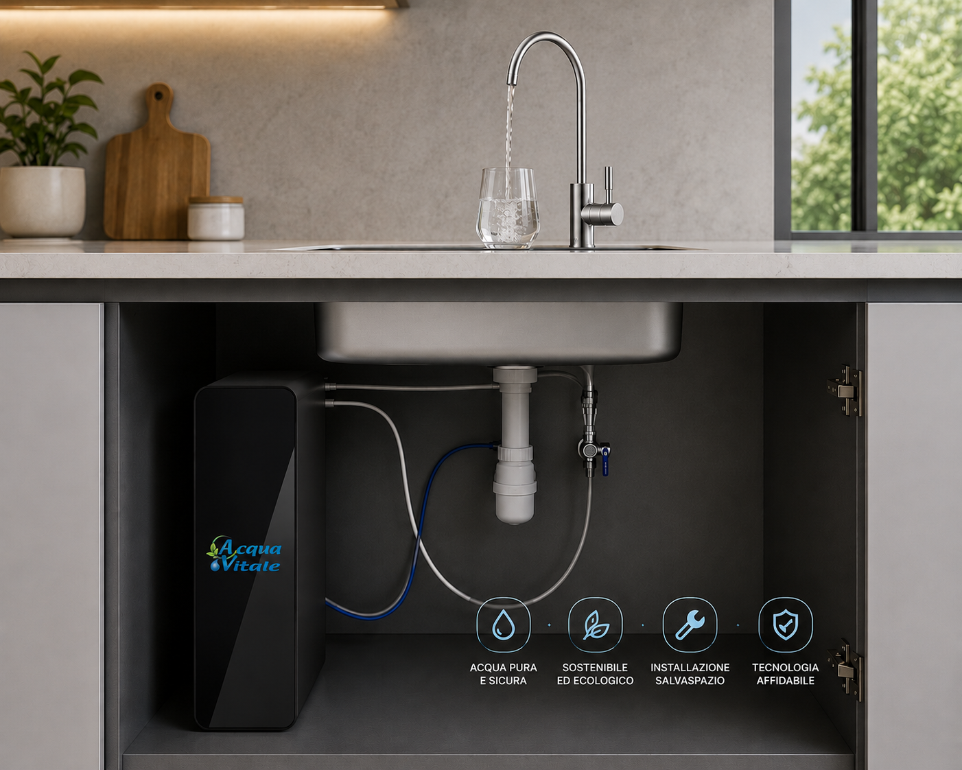 Depuratore Osmosi Inversa Diretta Osmia Elite - Sottolavello 1 Via Acqua Liscia