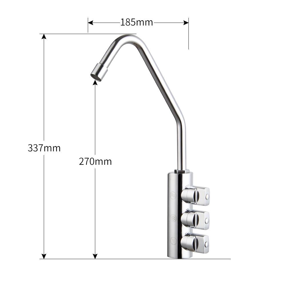 Miscelatore 300 Rubinetto di prelievo supplementare 3 vie per depuratori 1/4”mm. Nero Opaco