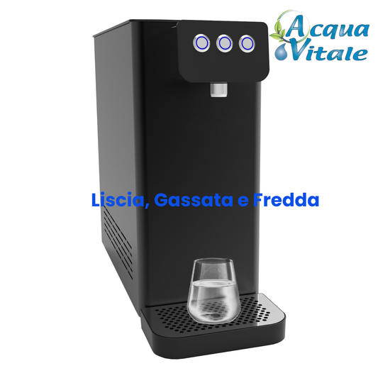 Oklahoma Sopralavello Nero – Refrigeratore Acqua Liscia, Fredda e Gassata con Osmosi Inversa | AcquaVitale®