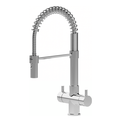 Grifo de cocina Milano de 5 vías con resorte, 3/8", cromado