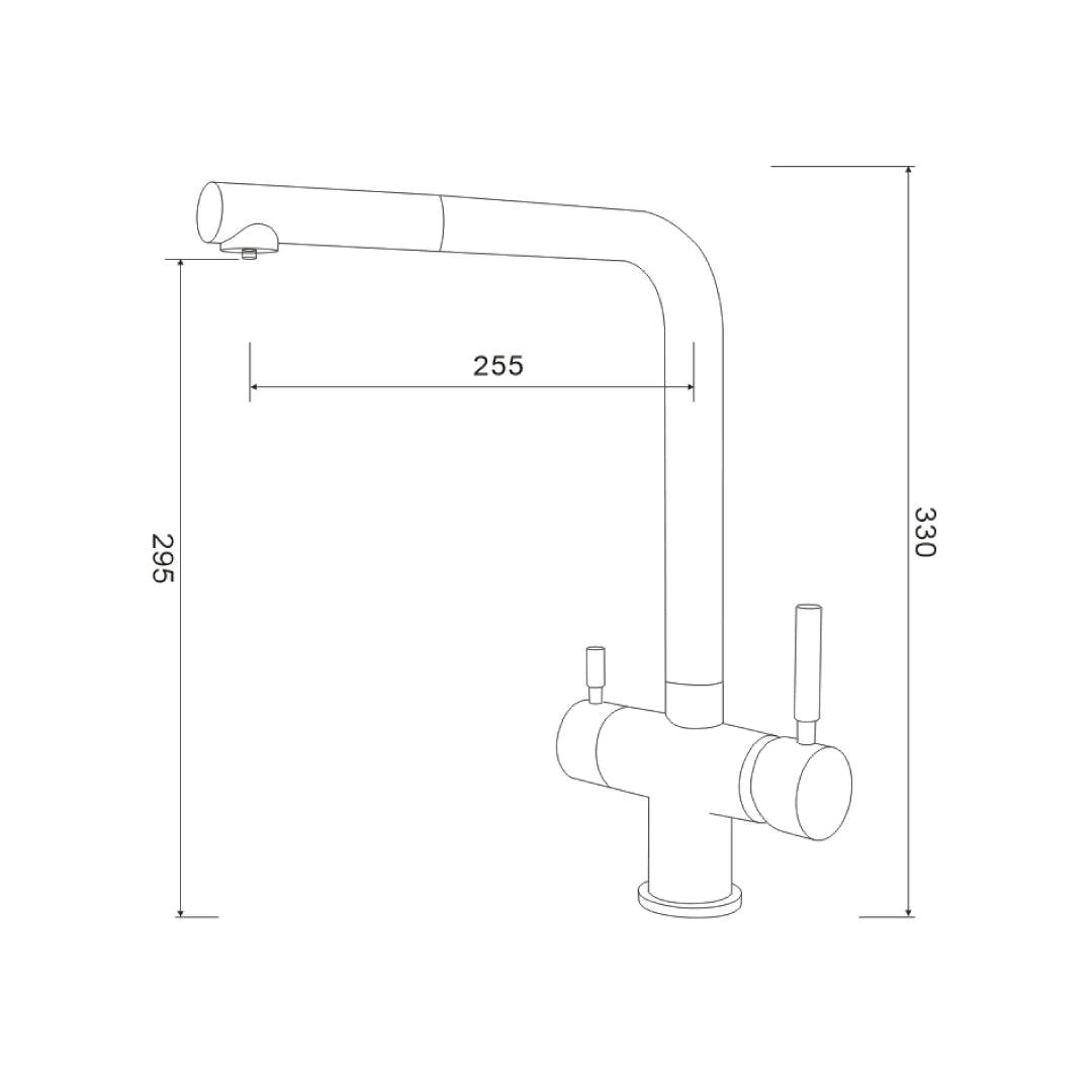 421 Rubinetto da cucina con Doccetta estraibile 4 vie 3/8” Cromo - AcquaVitale