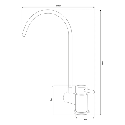 Grifo Sencillo para Purificadores de Agua de 2 Vías Abatible Bajo Ventana 1/4” – Blanco