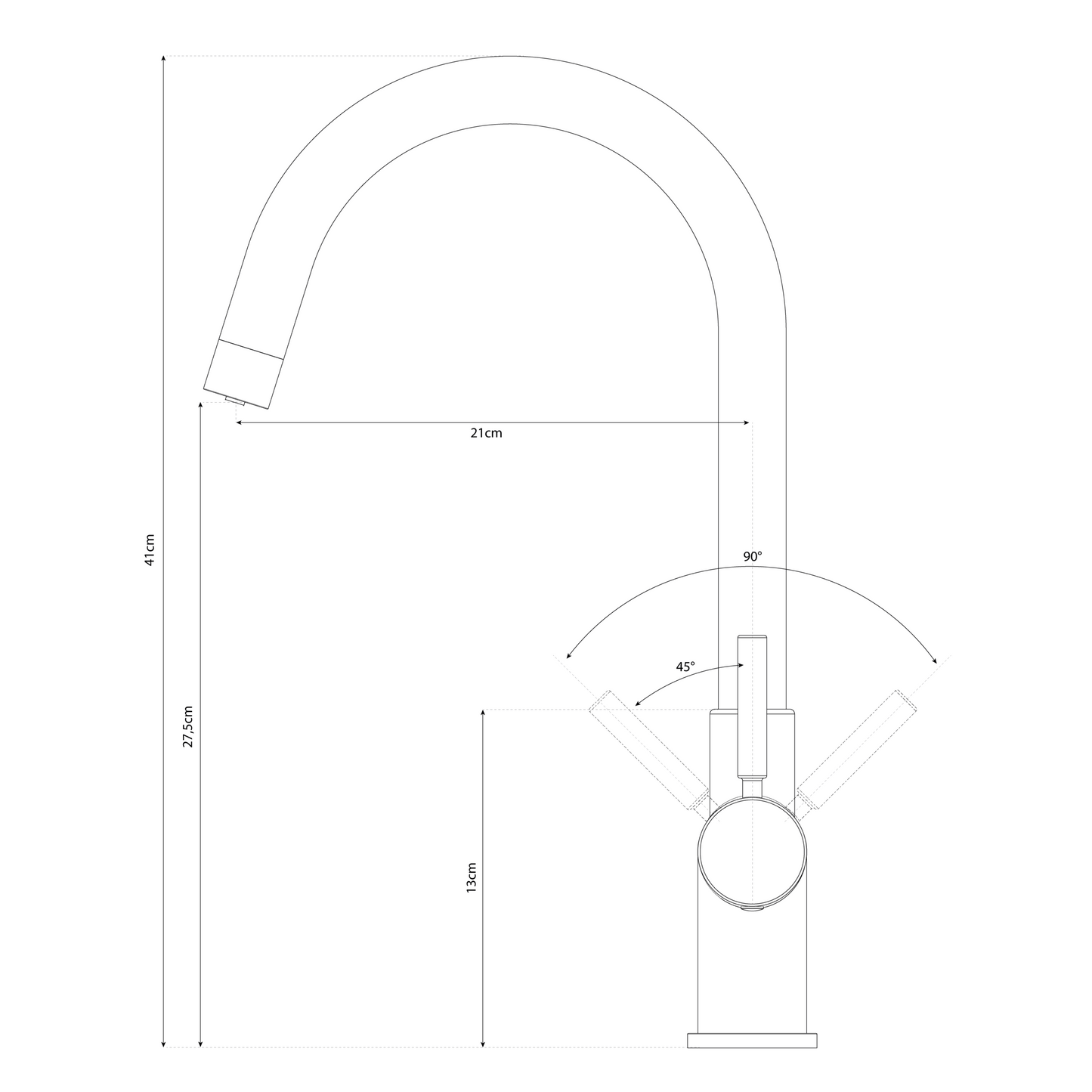 Grifo de cocina de 5 vías 512 de 3/8" de níquel cepillado y acero inoxidable
