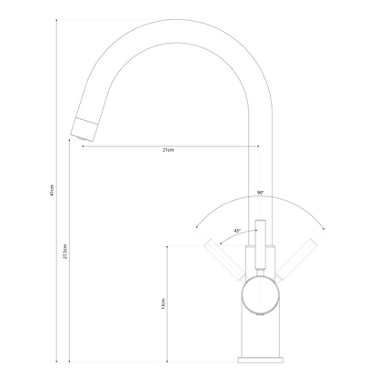 Grifo de cocina de 5 vías 512 de 3/8" de níquel cepillado y acero inoxidable