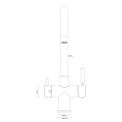 Grifo de cocina de 5 vías 512 de 3/8" de níquel cepillado y acero inoxidable
