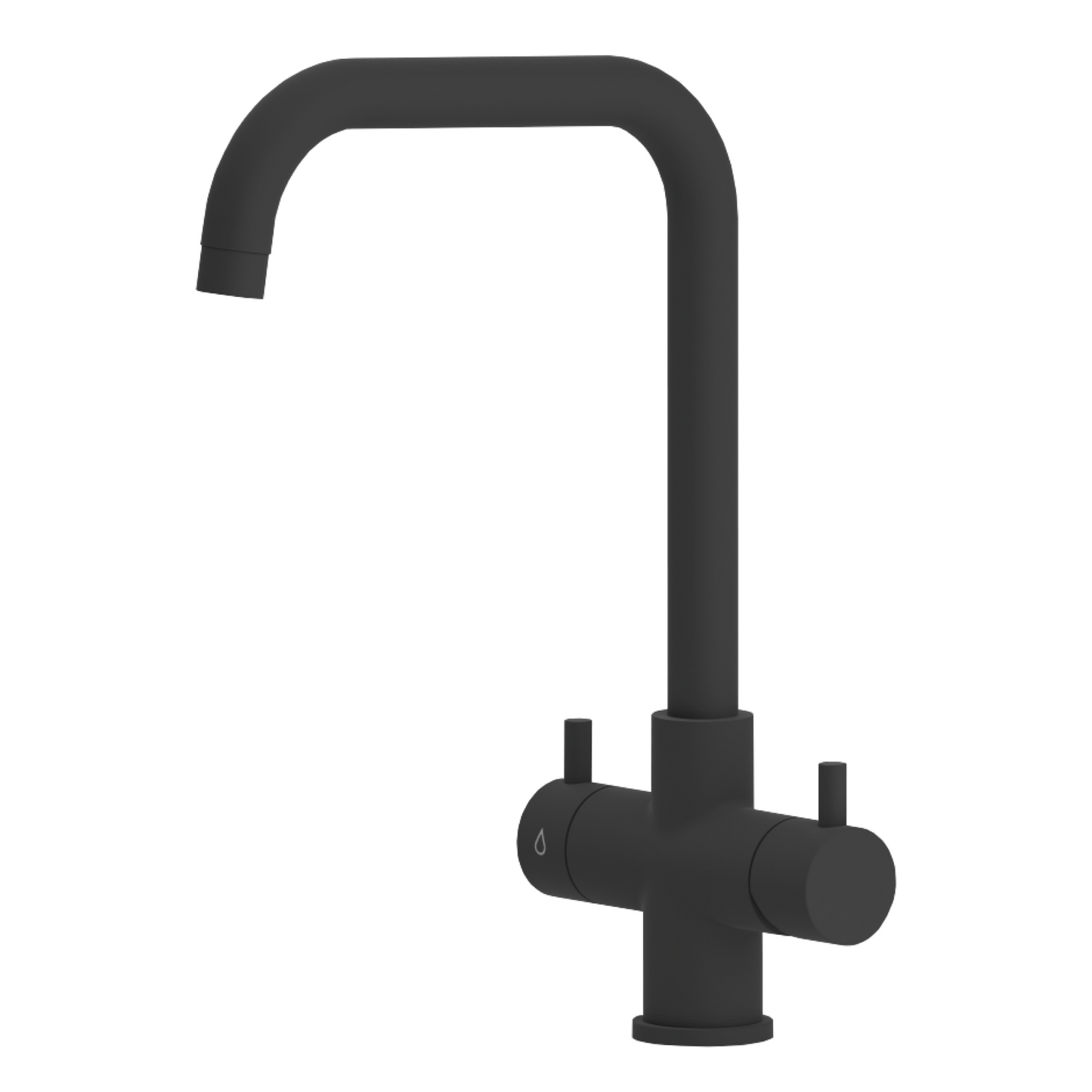 Grifo Cocina 4 Vías Monza Negro Mate | Diseño Angular Hecho en Italia