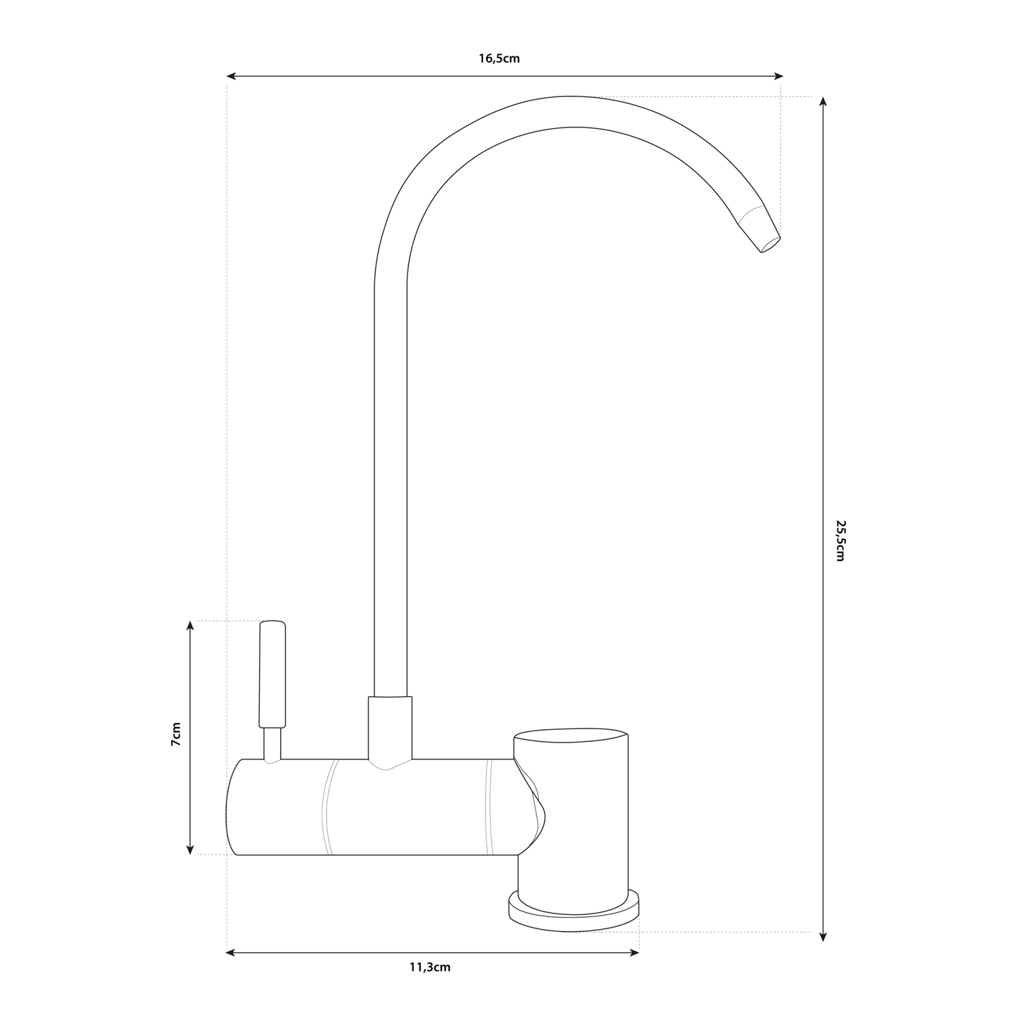 Simple Rubinetto di Prelievo 1 Via Abbattibile Sottofinestra per Depuratori d’acqua 1/4” Bianco