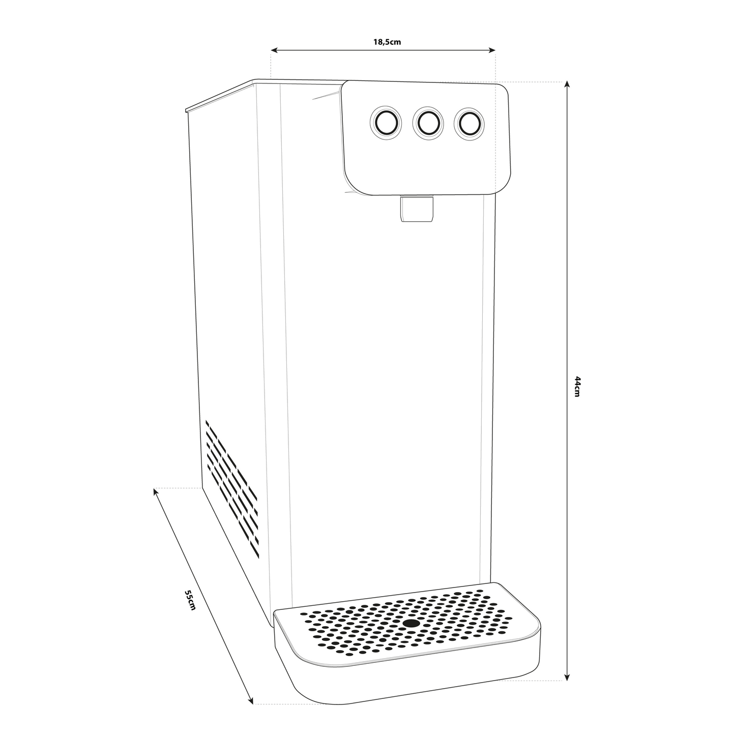 Oklahoma Encimera – Enfriador de Agua Lisa, Fría y Carbonatada con Ósmosis Inversa | AcquaVitale®
