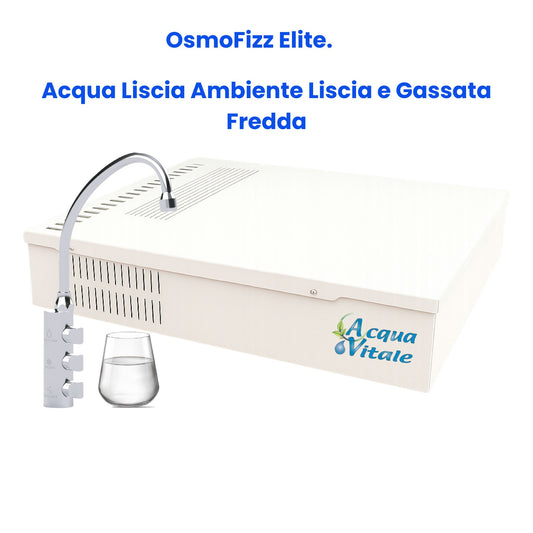 OsmoFizz Elite Frigogasatore acqua con Osmosi Inversa diretta Sottozoccolo – 3 vie, Liscia, Gassata e Fredda