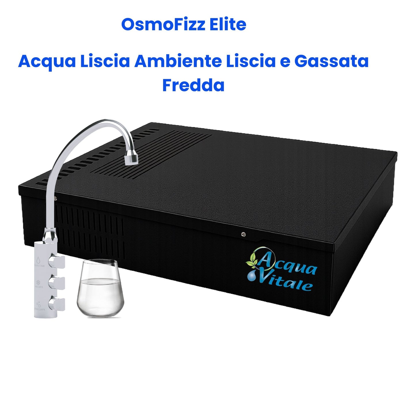 OsmoFizz Elite Frigogasatore Osmosi Inversa Diretta Sottozoccolo – 3 Vie Acqua Liscia, Fredda e Gassata | Rubinetto e Kit Inclusi | AcquaVitale®