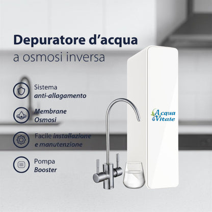 Depuratore Osmosi Inversa Diretta Osmia Elite Spark - Sottolavello 2 Vie Acqua Liscia e Gassata