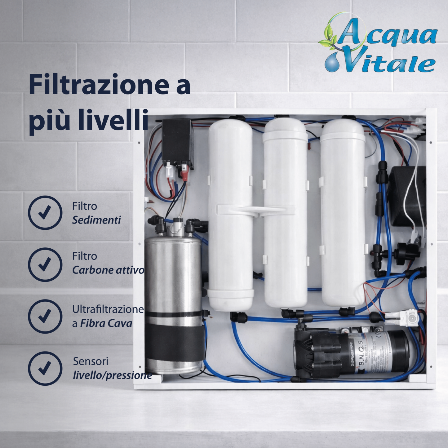 PureDuo Depuratore Sottolavello a Ultrafiltrazione 2 Vie – 15.000Lt | AcquaVitale®