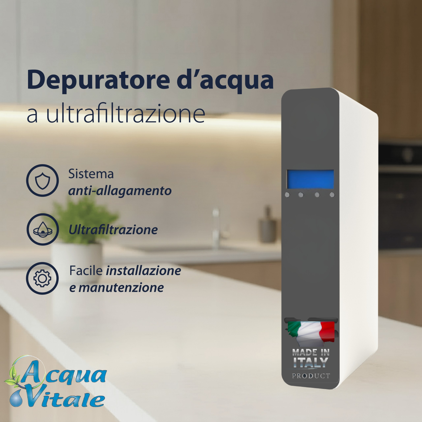 AcquaVitale PureOne – Depuratore a Ultrafiltrazione Sottolavello