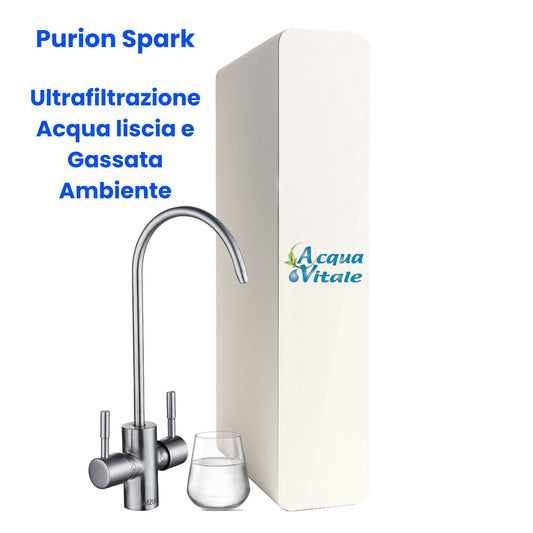 Depuratore Acqua a Ultrafiltrazione Purion Spark – Sottolavello 2 Vie Acqua Liscia e Gassata | Rubinetto e Kit Inclusi | AcquaVitale®