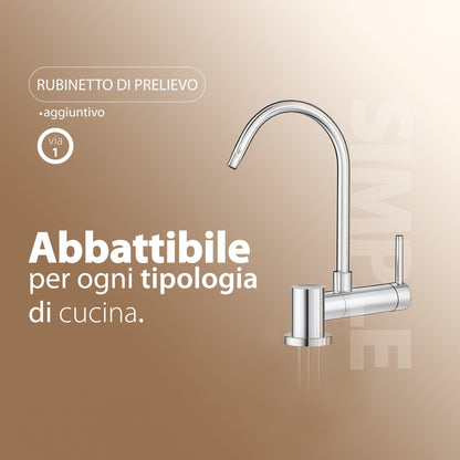 Simple Rubinetto di Prelievo 1 Via Abbattibile Sottofinestra per Depuratori d’acqua 1/4” Bianco