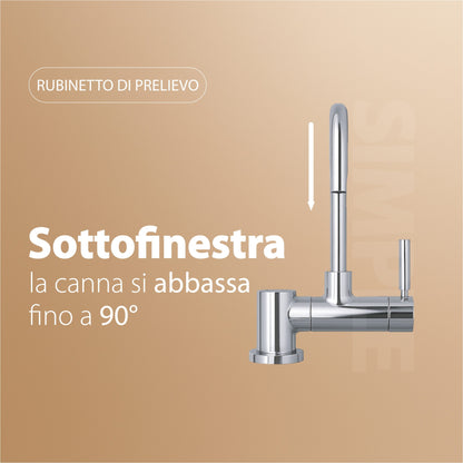 Simple Rubinetto di Prelievo 1 Via Abbattibile Sottofinestra per Depuratori d’acqua 1/4” Bianco