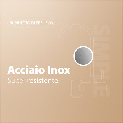 Simple Rubinetto di Prelievo 1 Via Abbattibile Sottofinestra per Depuratori d’acqua 1/4” Bianco