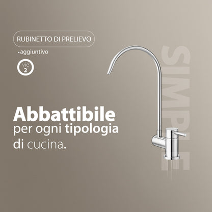 Grifo Sencillo para Purificadores de Agua de 2 Vías Abatible Bajo Ventana 1/4” – Blanco